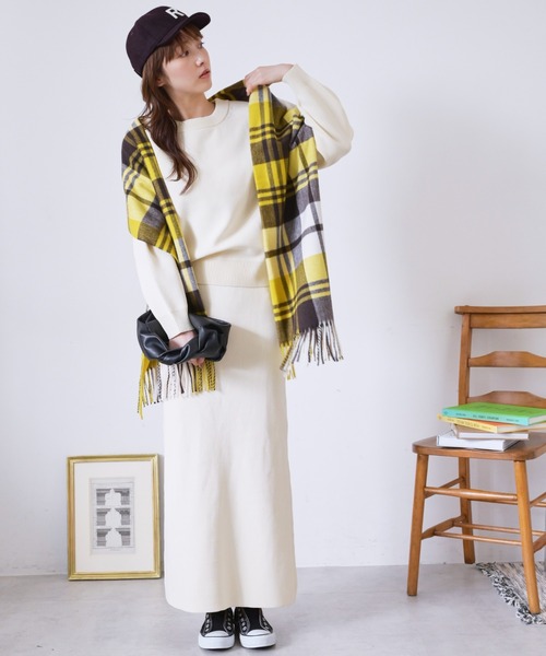 FREE'S MART（フリーズマート）の「◆12G総針前後2Wayナロースカート（スカート・レディース・ホワイト/ブラック/ピンク/ブルー・SMALL/MEDIUM）」の10枚目の写真