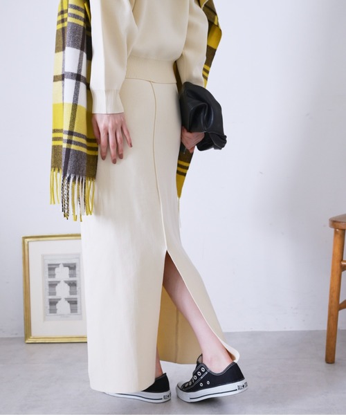 FREE'S MART（フリーズマート）の「◆12G総針前後2Wayナロースカート（スカート・レディース・ホワイト/ブラック/ピンク/ブルー・SMALL/MEDIUM）」の14枚目の写真