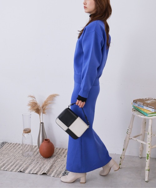 FREE'S MART（フリーズマート）の「◆12G総針前後2Wayナロースカート（スカート・レディース・ホワイト/ブラック/ピンク/ブルー・SMALL/MEDIUM）」の21枚目の写真