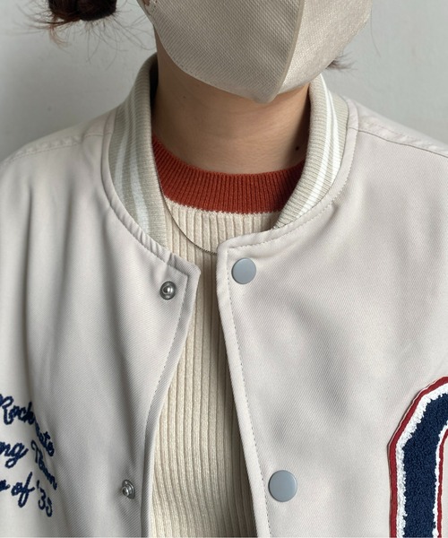 CPCM(シーピーシーエム)の「ツイルバック刺繍スタジャン(スタジャン・メンズ・ベージュ/グリーン/ブラック・MEDIUM/LARGE)」の19枚目の写真