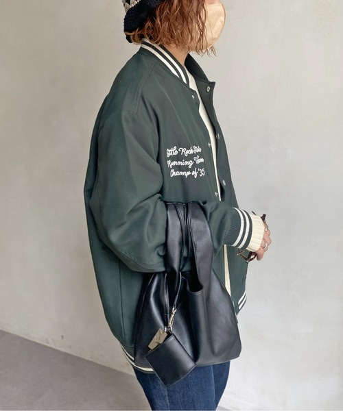 CPCM(シーピーシーエム)の「ツイルバック刺繍スタジャン(スタジャン・メンズ・ベージュ/グリーン/ブラック・MEDIUM/LARGE)」の10枚目の写真