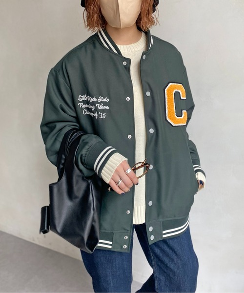 CPCM(シーピーシーエム)の「ツイルバック刺繍スタジャン(スタジャン・メンズ・ベージュ/グリーン/ブラック・MEDIUM/LARGE)」の17枚目の写真