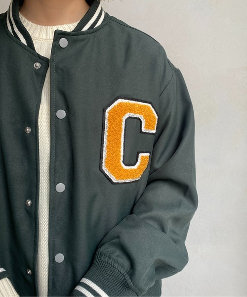 CPCM(シーピーシーエム)の「ツイルバック刺繍スタジャン(スタジャン・メンズ・ベージュ/グリーン/ブラック・MEDIUM/LARGE)」の9枚目の写真
