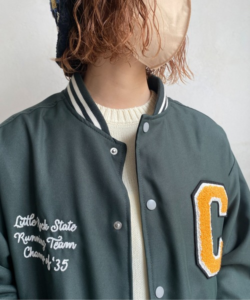 CPCM(シーピーシーエム)の「ツイルバック刺繍スタジャン(スタジャン・メンズ・ベージュ/グリーン/ブラック・MEDIUM/LARGE)」の8枚目の写真