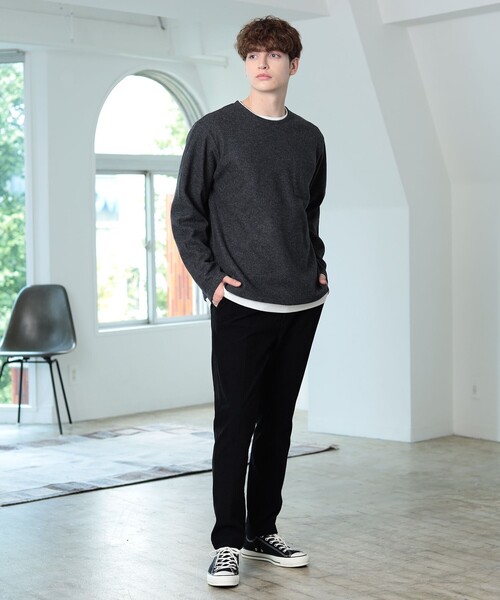 BEAMS HEART（ビームスハート）の「起毛 フェイクレイヤー ロングスリーブ Tシャツ（Tシャツ/カットソー・メンズ・チャコールグレー/ベージュ/ネイビー/グリーン系その他・SMALL/MEDIUM/LARGE/X-LARGE）」の15枚目の写真