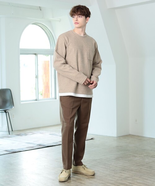 BEAMS HEART（ビームスハート）の「起毛 フェイクレイヤー ロングスリーブ Tシャツ（Tシャツ/カットソー・メンズ・チャコールグレー/ベージュ/ネイビー/グリーン系その他・SMALL/MEDIUM/LARGE/X-LARGE）」の20枚目の写真