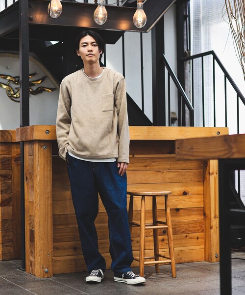 BEAMS HEART（ビームスハート）の「起毛 フェイクレイヤー ロングスリーブ Tシャツ（Tシャツ/カットソー・メンズ・チャコールグレー/ベージュ/ネイビー/グリーン系その他・SMALL/MEDIUM/LARGE/X-LARGE）」の18枚目の写真