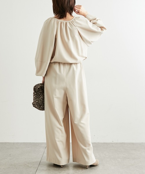 COLLAGE GALLARDAGALANTE(コラージュガリャルダガランテ)の「ボリュームギャザーコンビネゾン(つなぎ/オールインワン・レディース・ブラック/キナリ・FREE)」の10枚目の写真