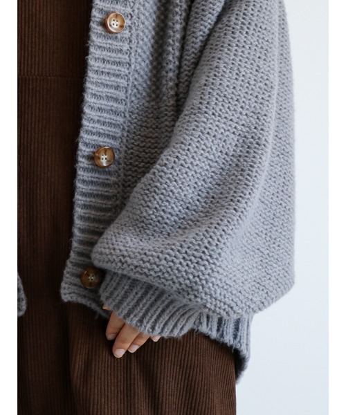 ehka sopo(エヘカソポ)の「かのこ編みビッグカーディガン(カーディガン/ボレロ・レディース・ベージュ/キナリ/グレー・フリ-)」の16枚目の写真