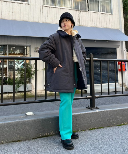 CIAOPANIC(チャオパニック)の「【CPC SCAMP/スキャンプ】ロシアンハーフコート(ステンカラーコート・レディース・チャコールグレー/アイボリー・0/2)」の5枚目の写真