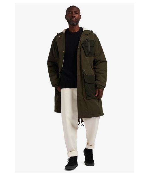FRED PERRY(フレッドペリー)の「Utility Pocket Parka(ミリタリージャケット・メンズ・カーキ・S/M/L)」の10枚目の写真