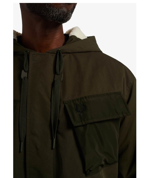 FRED PERRY(フレッドペリー)の「Utility Pocket Parka(ミリタリージャケット・メンズ・カーキ・S/M/L)」の14枚目の写真