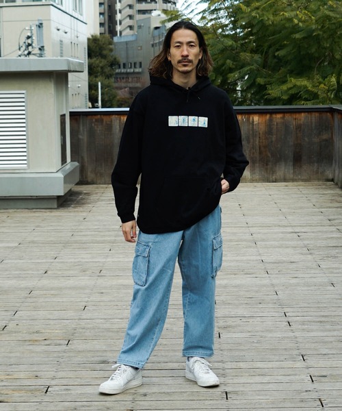 ELEMENT(エレメント)の「【直営店限定】ELEMENT メンズ KAMOCHILL STYLE HOOD パーカー 【2022年秋冬モデル】/エレメントバックプリントプルオーバーパーカー(パーカー・メンズ・ベージュ/グリーン/ブラック・MEDIUM/LARGE/X-LARGE)」の7枚目の写真
