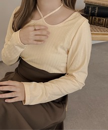 【apres jour clair】ストラップリブプルオーバー【ZOZOTOWN限定アイテム】