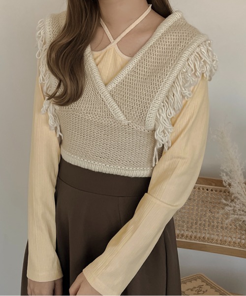 apres jour clair(アプレジュールクレア)の「【apres jour clair】ストラップリブプルオーバー【ZOZOTOWN限定アイテム】(Tシャツ/カットソー・レディース・アイボリー/ライトブラウン/オレンジ/ブラウン・フリー/X-LARGE)」の8枚目の写真