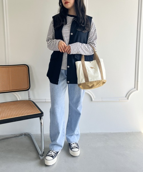 POLOCHAMPS(ポロチャンプス)の「POLOCHAMPS/ポロチャンプス 別注 ポーチ付き 刺繍キャンバストートバッグ(トートバッグ・レディース・ネイビー/ベージュ/ピンク/グリーン/ブラック・FREE)」の12枚目の写真