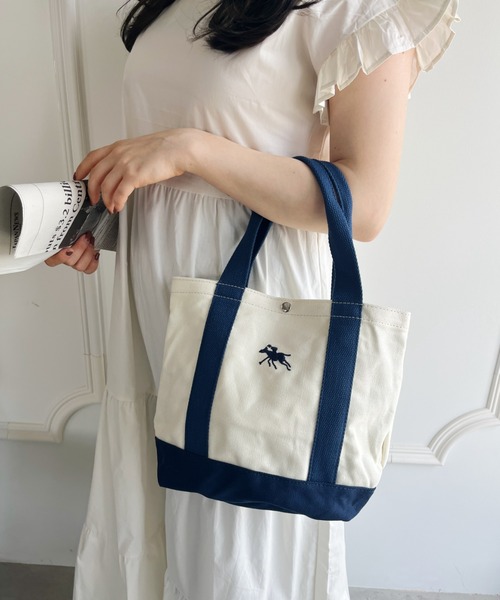 POLOCHAMPS(ポロチャンプス)の「POLOCHAMPS/ポロチャンプス 別注 ポーチ付き 刺繍キャンバストートバッグ(トートバッグ・レディース・ネイビー/ベージュ/ピンク/グリーン/ブラック・FREE)」の18枚目の写真
