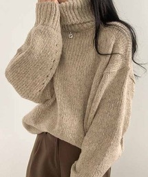 [BELLIDE MADE] ルーズフィットリブタートルネックニット