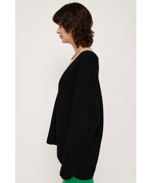 SLY（スライ）の「LOOSE V/N KNIT TOPS ルーズ Vネック ニット トップス（ニット/セーター・レディース・ブラック/杢グレー/ピンク・FREE）」の11枚目の写真