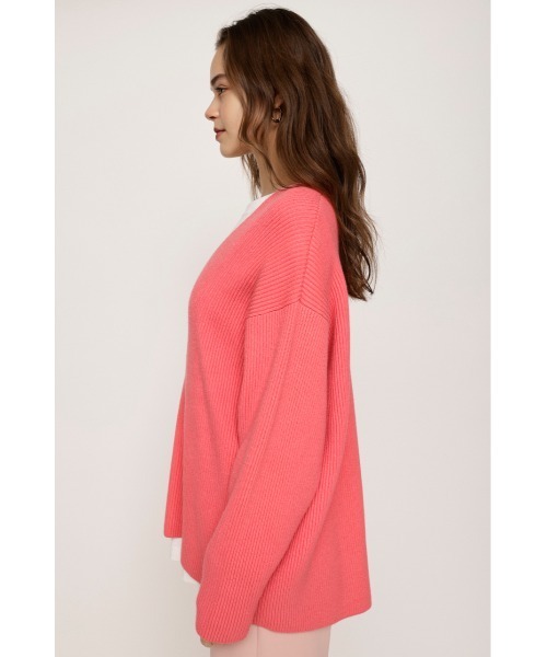 SLY（スライ）の「LOOSE V/N KNIT TOPS ルーズ Vネック ニット トップス（ニット/セーター・レディース・ブラック/杢グレー/ピンク・FREE）」の17枚目の写真