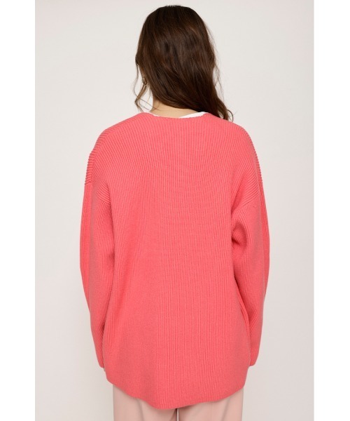SLY（スライ）の「LOOSE V/N KNIT TOPS ルーズ Vネック ニット トップス（ニット/セーター・レディース・ブラック/杢グレー/ピンク・FREE）」の18枚目の写真