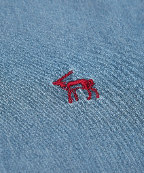 improves(インプローブス)の「ワンポイント 刺繍 ボタンダウン 長袖 デニムシャツ(シャツ/ブラウス・メンズ・ブルー/ブラック・X-LARGE/LARGE/MEDIUM)」の4枚目の写真