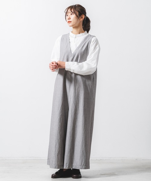 quadro（クオドロ）の「80/1ローンギャザーワイドシャツ（シャツ/ブラウス・レディース・グレー/チャコール/オフホワイト・FREE）」の10枚目の写真