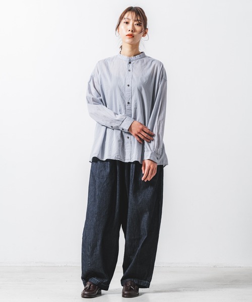 quadro（クオドロ）の「80/1ローンギャザーワイドシャツ（シャツ/ブラウス・レディース・グレー/チャコール/オフホワイト・FREE）」の5枚目の写真