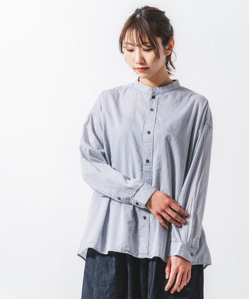 quadro（クオドロ）の「80/1ローンギャザーワイドシャツ（シャツ/ブラウス・レディース・グレー/チャコール/オフホワイト・FREE）」の4枚目の写真