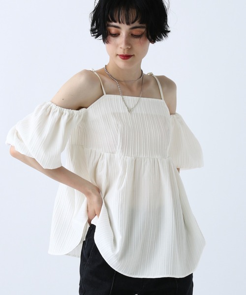 PAGEBOY（ページボーイ）の「オープンショルダーブラウス（シャツ/ブラウス・レディース・オフホワイト/ブラック・FREE）」の14枚目の写真