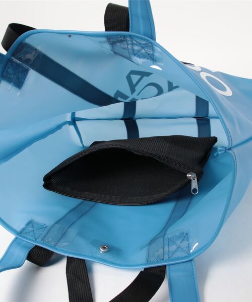 Ocean Pacific（オーシャンパシフィック）の「Ocean Pacific/オーシャンパシフィック ブランド ロゴ メッシュ素材 ポーチ付 シリコン風 トートバッグ バッグ（トートバッグ・メンズ・ブラック/ピンク・FREE）」の5枚目の写真