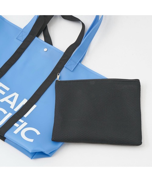 Ocean Pacific（オーシャンパシフィック）の「Ocean Pacific/オーシャンパシフィック ブランド ロゴ メッシュ素材 ポーチ付 シリコン風 トートバッグ バッグ（トートバッグ・メンズ・ブラック/ピンク・FREE）」の13枚目の写真