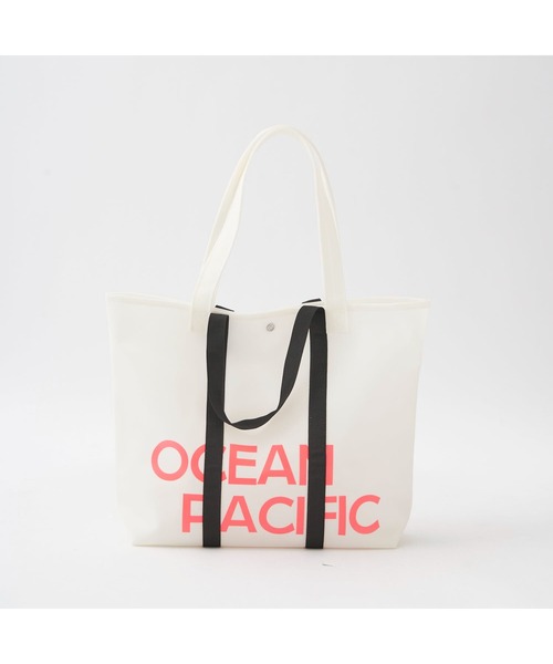 Ocean Pacific（オーシャンパシフィック）の「Ocean Pacific/オーシャンパシフィック ブランド ロゴ メッシュ素材 ポーチ付 シリコン風 トートバッグ バッグ（トートバッグ・メンズ・ブラック/ピンク・FREE）」の6枚目の写真