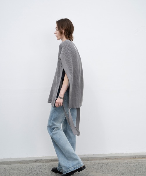 EKCOOKIES（イーケークッキーズ）の「【 EKCOOKIES 】ウエストフィットセミハイウエストストレートワイドパンツ（デニムパンツ・レディース・ライトインディゴブルー・S/M/L）」の4枚目の写真