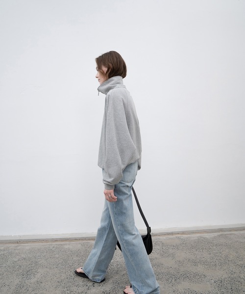 EKCOOKIES（イーケークッキーズ）の「【 EKCOOKIES 】ウエストフィットセミハイウエストストレートワイドパンツ（デニムパンツ・レディース・ライトインディゴブルー・S/M/L）」の6枚目の写真