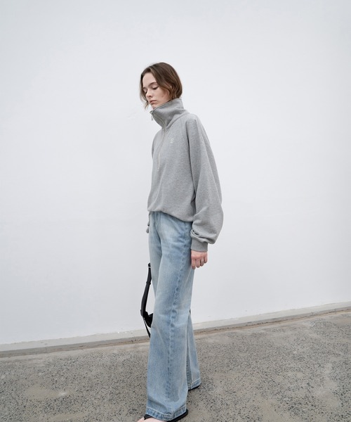 EKCOOKIES（イーケークッキーズ）の「【 EKCOOKIES 】ウエストフィットセミハイウエストストレートワイドパンツ（デニムパンツ・レディース・ライトインディゴブルー・S/M/L）」の9枚目の写真