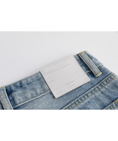 EKCOOKIES（イーケークッキーズ）の「【 EKCOOKIES 】ウエストフィットセミハイウエストストレートワイドパンツ（デニムパンツ・レディース・ライトインディゴブルー・S/M/L）」の18枚目の写真