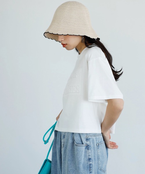 GeeRA（ジーラ）の「エンボスロゴショートTシャツ（Tシャツ/カットソー・レディース・ブラック/オフホワイト・LARGE/MEDIUM）」の4枚目の写真