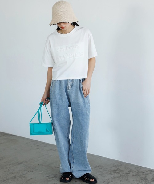 GeeRA（ジーラ）の「エンボスロゴショートTシャツ（Tシャツ/カットソー・レディース・ブラック/オフホワイト・LARGE/MEDIUM）」の7枚目の写真