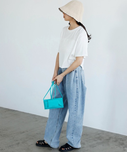 GeeRA（ジーラ）の「エンボスロゴショートTシャツ（Tシャツ/カットソー・レディース・ブラック/オフホワイト・LARGE/MEDIUM）」の8枚目の写真
