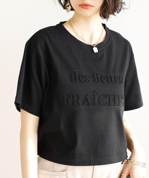 GeeRA（ジーラ）の「エンボスロゴショートTシャツ（Tシャツ/カットソー・レディース・ブラック/オフホワイト・LARGE/MEDIUM）」の9枚目の写真