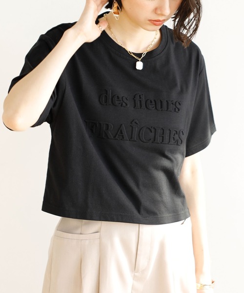 GeeRA（ジーラ）の「エンボスロゴショートTシャツ（Tシャツ/カットソー・レディース・ブラック/オフホワイト・LARGE/MEDIUM）」の10枚目の写真