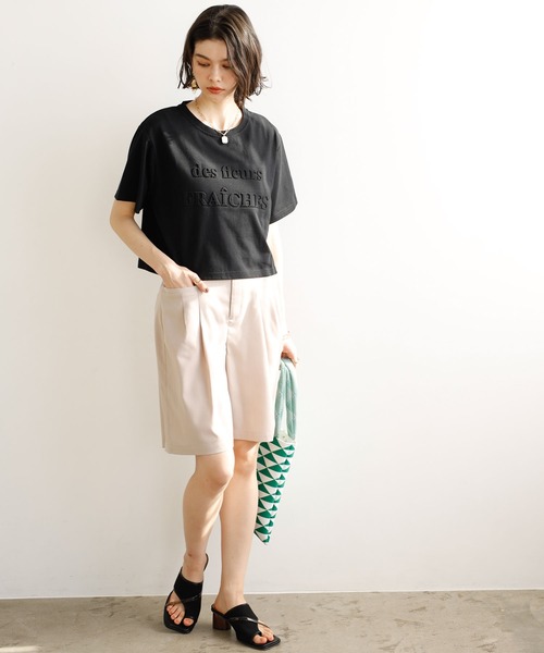 GeeRA（ジーラ）の「エンボスロゴショートTシャツ（Tシャツ/カットソー・レディース・ブラック/オフホワイト・LARGE/MEDIUM）」の12枚目の写真