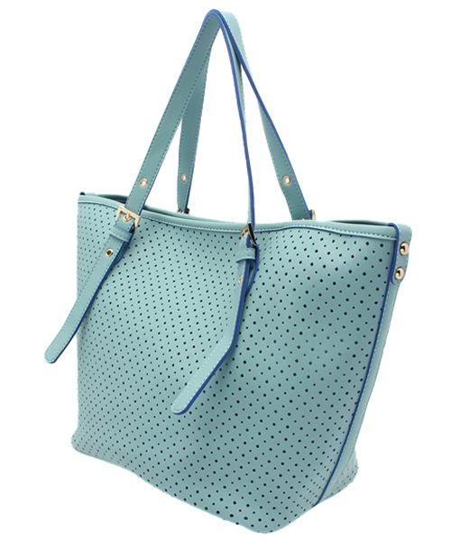 OUTLET（アウトレット）の「【Ciaopanic】パンチング2WAYトート（トートバッグ・レディース・ライトグリーン/イエロー・0）」の3枚目の写真
