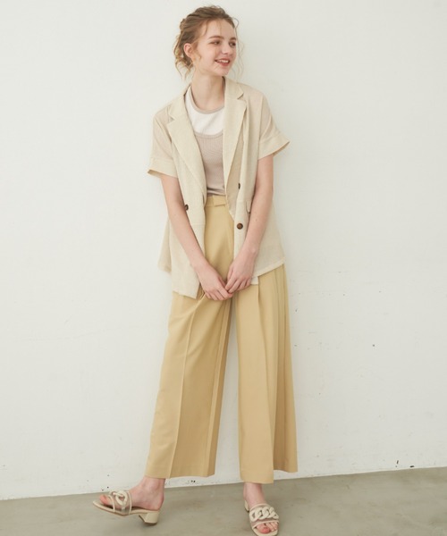 idem（イデム）の「【ZOZOTOWN限定】 crepe summer jacket/ハーフスリーブジャケット（セットアップ・レディース・アイボリー/ピンク/ネイビー・FREE）」の20枚目の写真