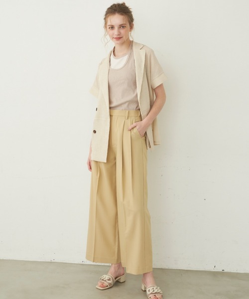 idem（イデム）の「【ZOZOTOWN限定】 crepe summer jacket/ハーフスリーブジャケット（セットアップ・レディース・アイボリー/ピンク/ネイビー・FREE）」の21枚目の写真
