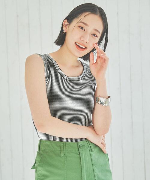 coen(コーエン)の「タックフライスボーダータンクトップ(タンクトップ・レディース・ブラック/ケリー/グレー・L/M)」の13枚目の写真