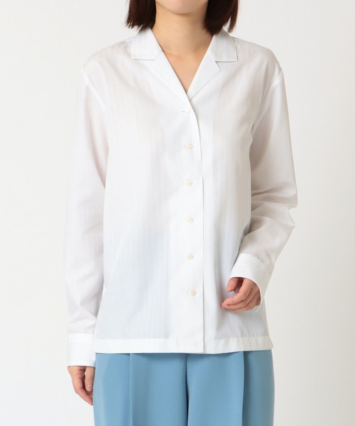 TOKYO SHIRTS(トウキョウシャツ)の「形態安定ノーアイロン オープンカラー 長袖ビジネスワイシャツ(ビジネスシャツ・レディース・ホワイト・XL/M/LL/L/S)」の7枚目の写真