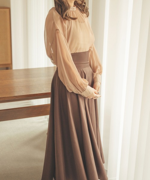 Ambre Neige（アンブルネージュ）の「2WAYシアーブラウス／【WEB/EC限定商品】（シャツ/ブラウス・レディース・ブラック/アイボリー/ピンク/モカ/ベージュ・FREE）」の20枚目の写真