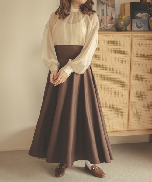 Ambre Neige（アンブルネージュ）の「2WAYシアーブラウス／【WEB/EC限定商品】（シャツ/ブラウス・レディース・ブラック/アイボリー/ピンク/モカ/ベージュ・FREE）」の16枚目の写真